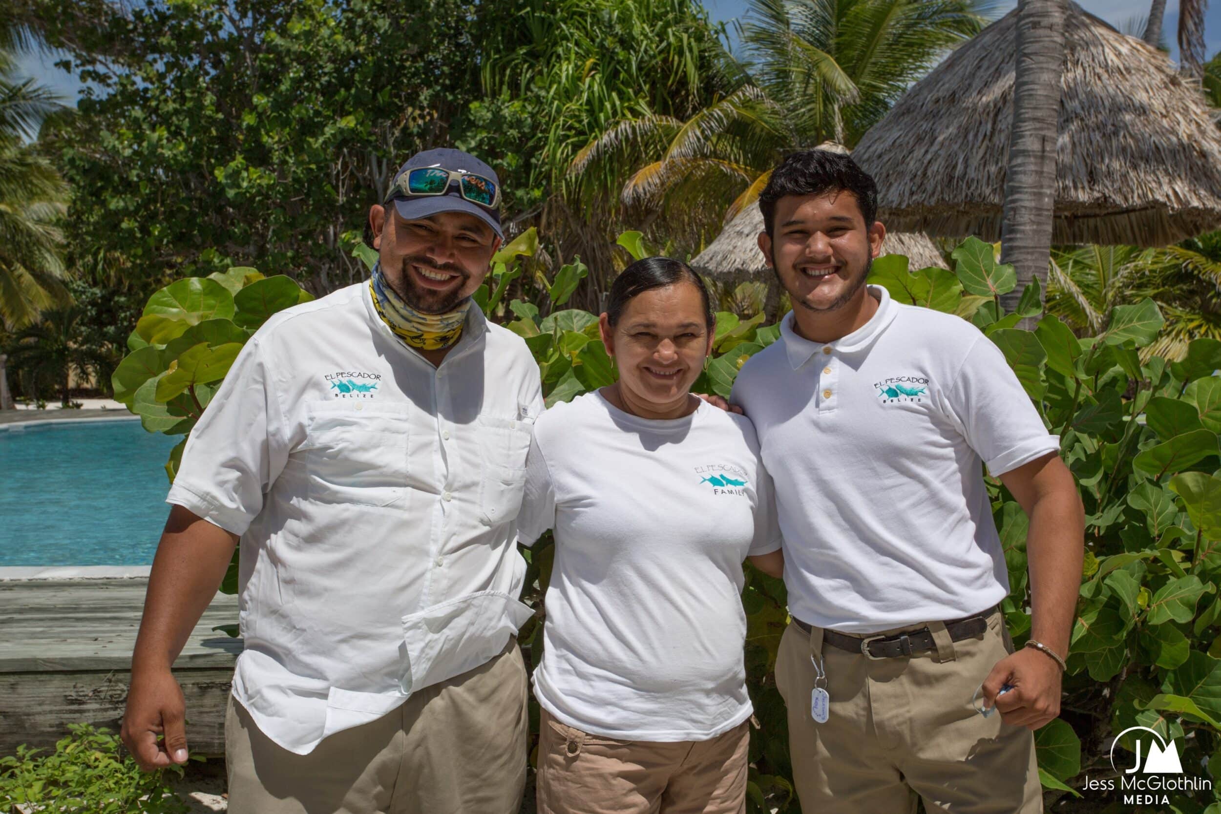 Happy staff at El Pescador Resort ready to serve visitors.